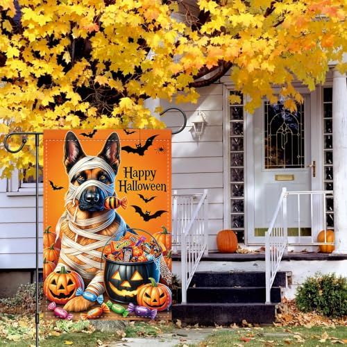NHBTC Happy Halloween German Shepherd Dog Garden Flag 12x18 Lawn Yard Decor - image 7