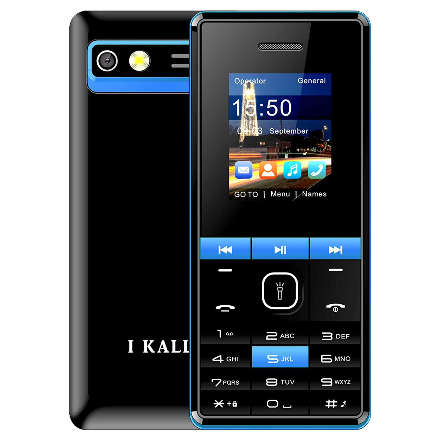 IKALL K48 Keypad Mobile with Contact icon, Auto Call Recording and King Talking (1.8 inch, Dual Sim) (Blue)