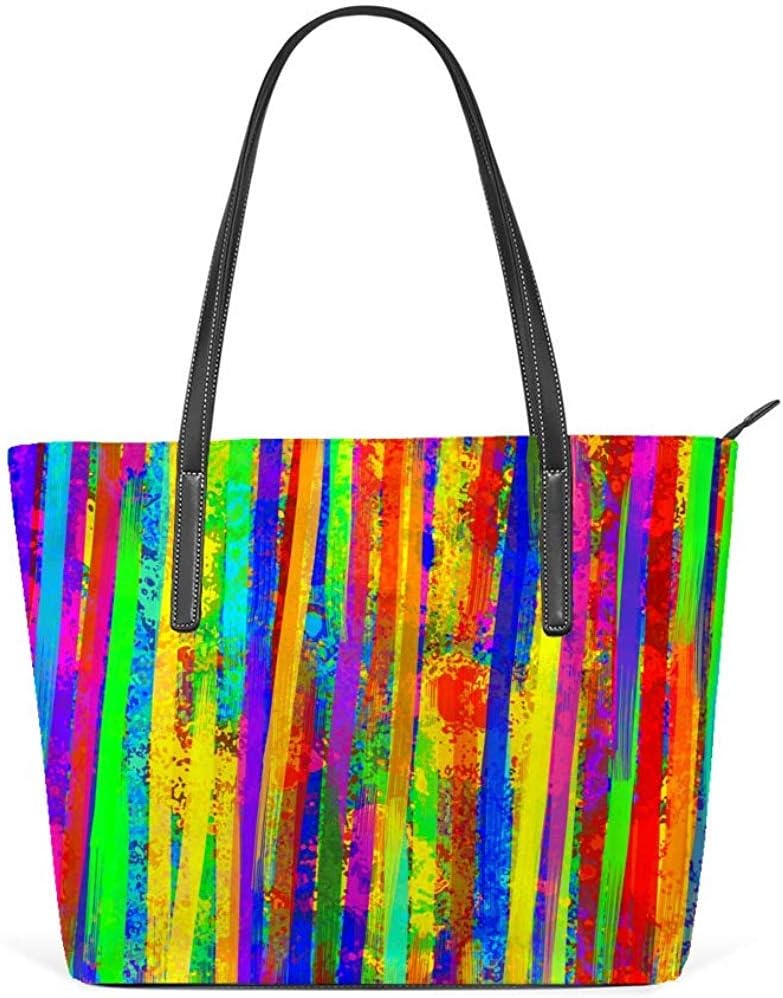 Fashion Trend Women Handbag Large Capacity High-Grade Leather can be Loaded Cosmetic Sunglasses Wallet Spots and Vertical Stripes Beautiful Classic Temperament