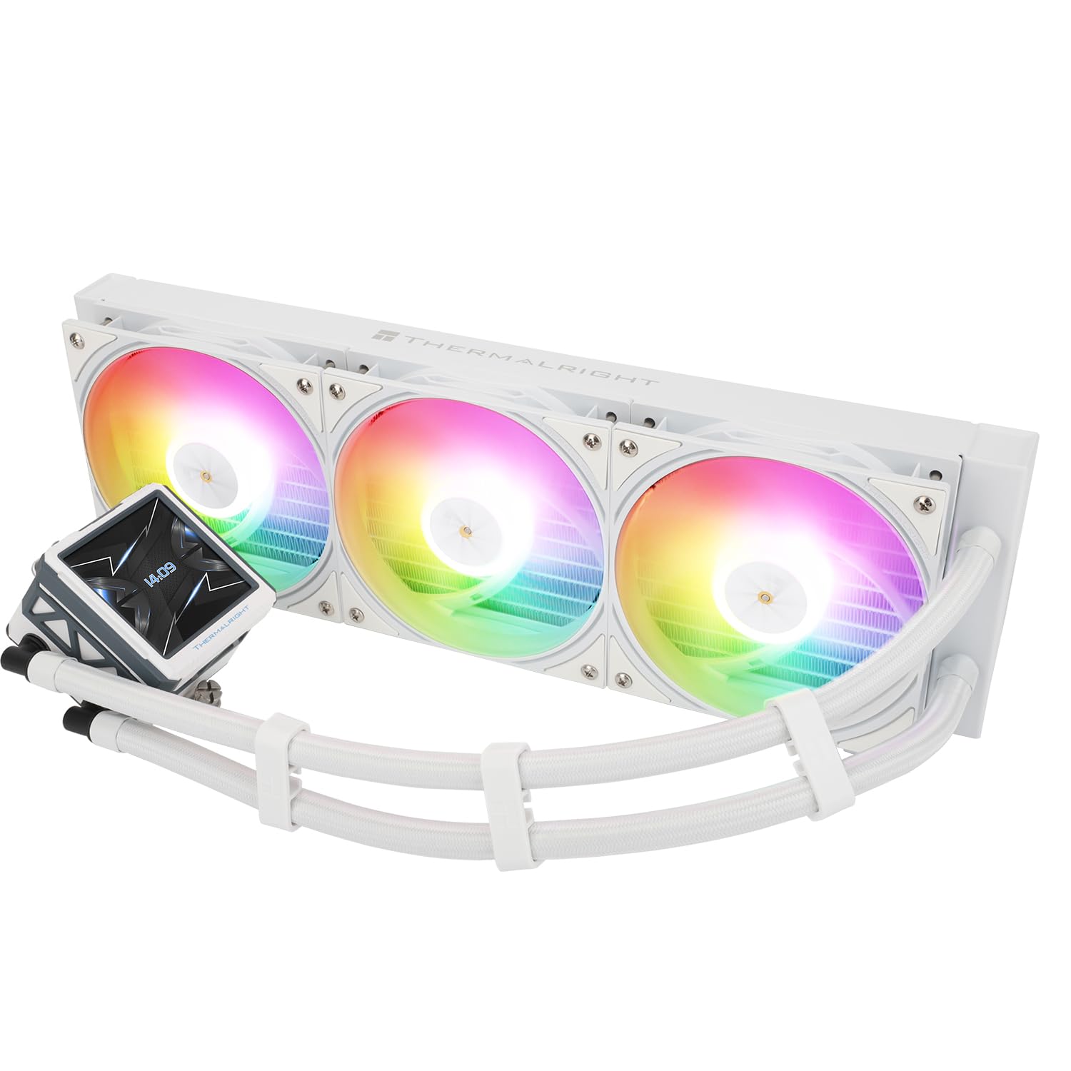 Thermalright FW 360 Ultra ARGB - Enfriador de agua para CPU (3 ventiladores PWM, pantalla LCD IPS con resolución de 480 x 480, para AM4/AM5 e Intel LGA1700/1851, pantalla de 2,44 pulgadas)