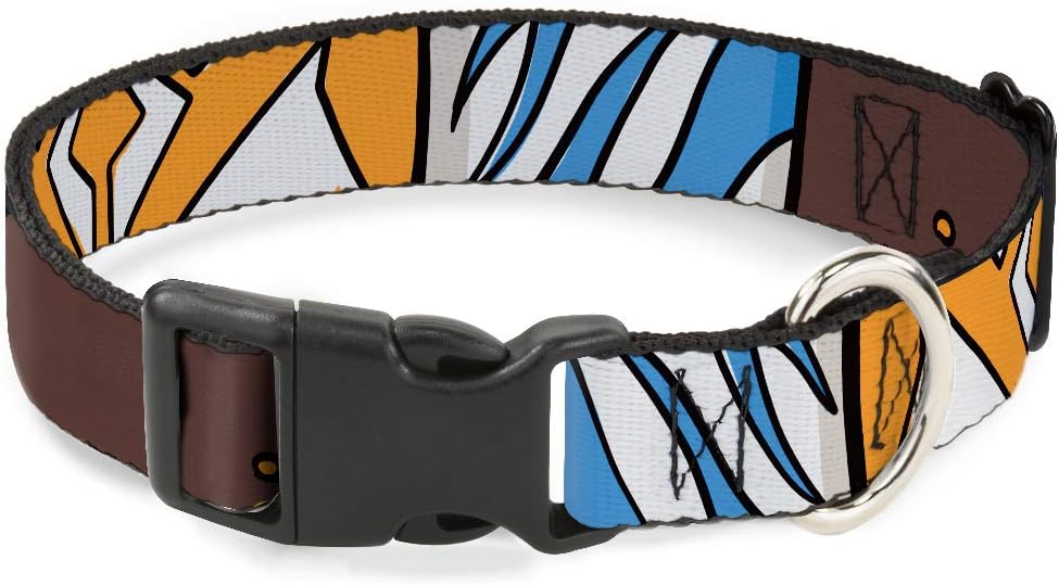 Star Wars Pet Collar, Dog Collar Plastic Buckle, Star Wars The Clone Wars Ahsoka Tano Bounding Elements, 20 to 31 Inches 1.5 Inch Wide