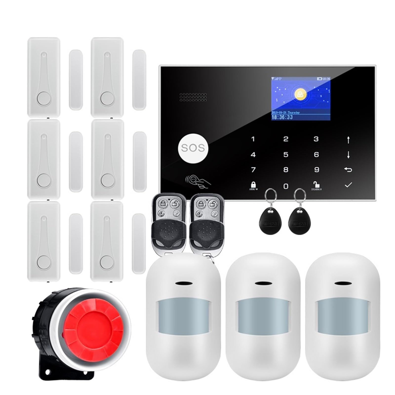 CUDTAPI GSM Alarm System 433MHz Home Wireless Burglar Security Tuya APP Compatible(W7B5)