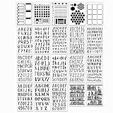 20 Pieces Letter Journal Stencils Template Reusable Lettering Stencils for Painting on Wood, Plastic Alphabet Numbers Stencils for Notebook Journal Diary Scrapbook Decorations (20 Letter Journal)