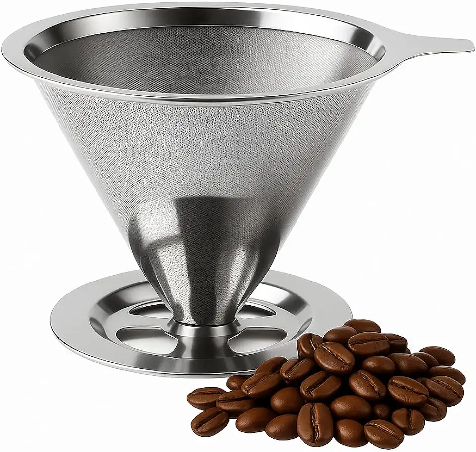Coador Filtro de Café 103 Inox Reutilizável Premium – Peneira Aço Inoxidável Sem Papel, Durável e Ecológico, Ideal para Cafeteiras e Coados Artesanais