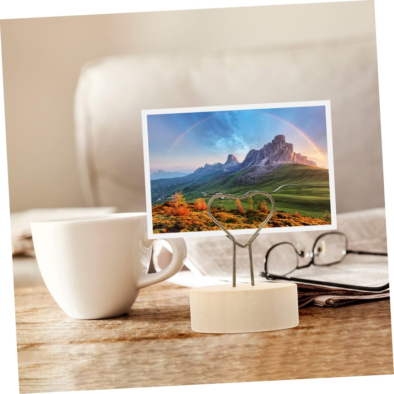 Artibetter 8pcs Cute Photo Clip Holders for Table Signs Elegant Place Card Stands for Weddings Parties and Home Decor Includes and Heart Designs