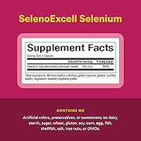 Vista 4 de Natural Factors, SelenoExcell Selenium 200mcg, Antioxidant & Immune Support, 90 Capsules