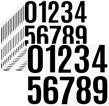 16 Sheets /160 PCS Mailbox Number stickers 4 Inch Waterproof Vinyl Large Decals Self Adhesive House numbers,for Signs Car Home Residence Trash can,Mailbox,Address NumberBlack