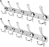 Wall Mount Coat Hook, 2 Pack 15 Hooks Stainless Steel Wall Coat Hangers Rack Durable Robe Hat Clothes Hooks