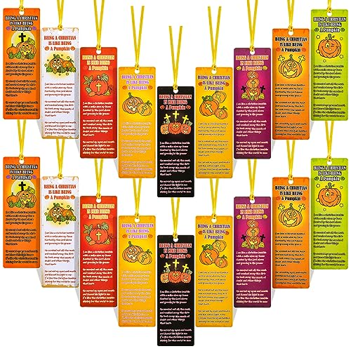 Ctosree Set of 180 Halloween Bookmarks Bible Verses Pumpkin Prayer