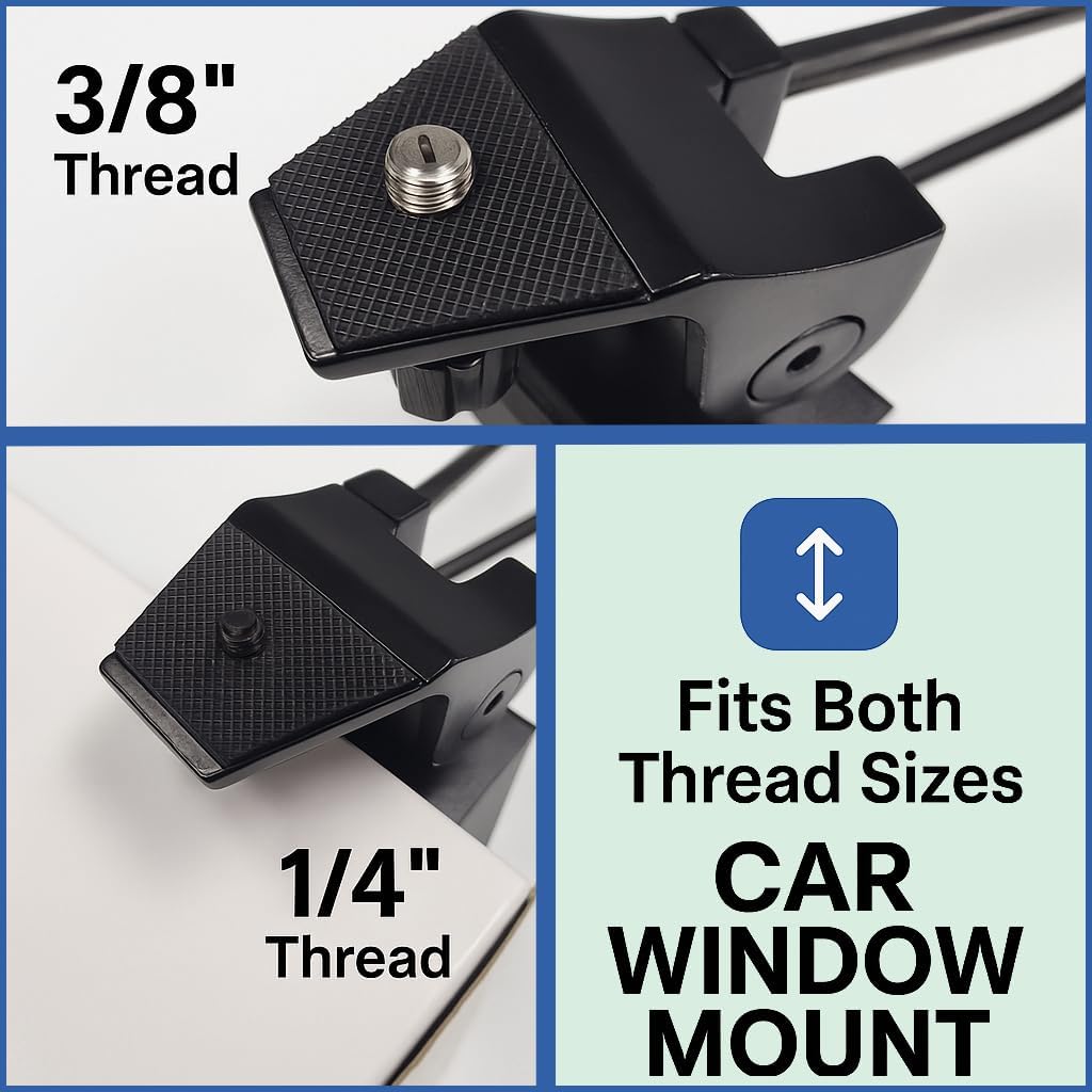 Barska Car Window Mount – Stable Clamp for Spotting Scopes and Binoculars – Portable Tripod Adapter for Birdwatching, Wildlife Viewing, and Outdoor Use