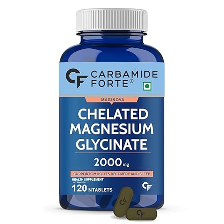 Carbamide Forte Chelated Magnesium Glycinate 2408mg Per Serving Supplement - 120 Veg Tablets