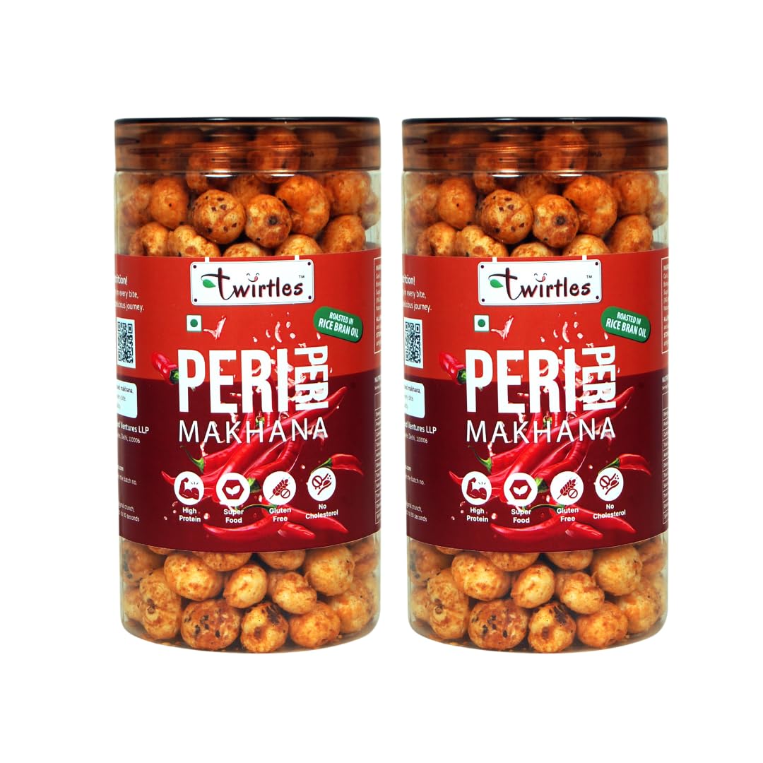 Twirtles Peri Peri Makhana - Fiery Flavor Meets Crunchy Goodness, 150g Pack of 2 | Gluten Free, Super Food, High Protein, No Preservatives (B0DC6GFMYZ) Amazon Price History, Amazon Price Tracker
