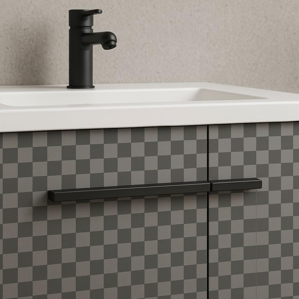 FUTURE HOME Mobile bagno sospeso 80 cm con lavabo in ceramica e specchio contenitore