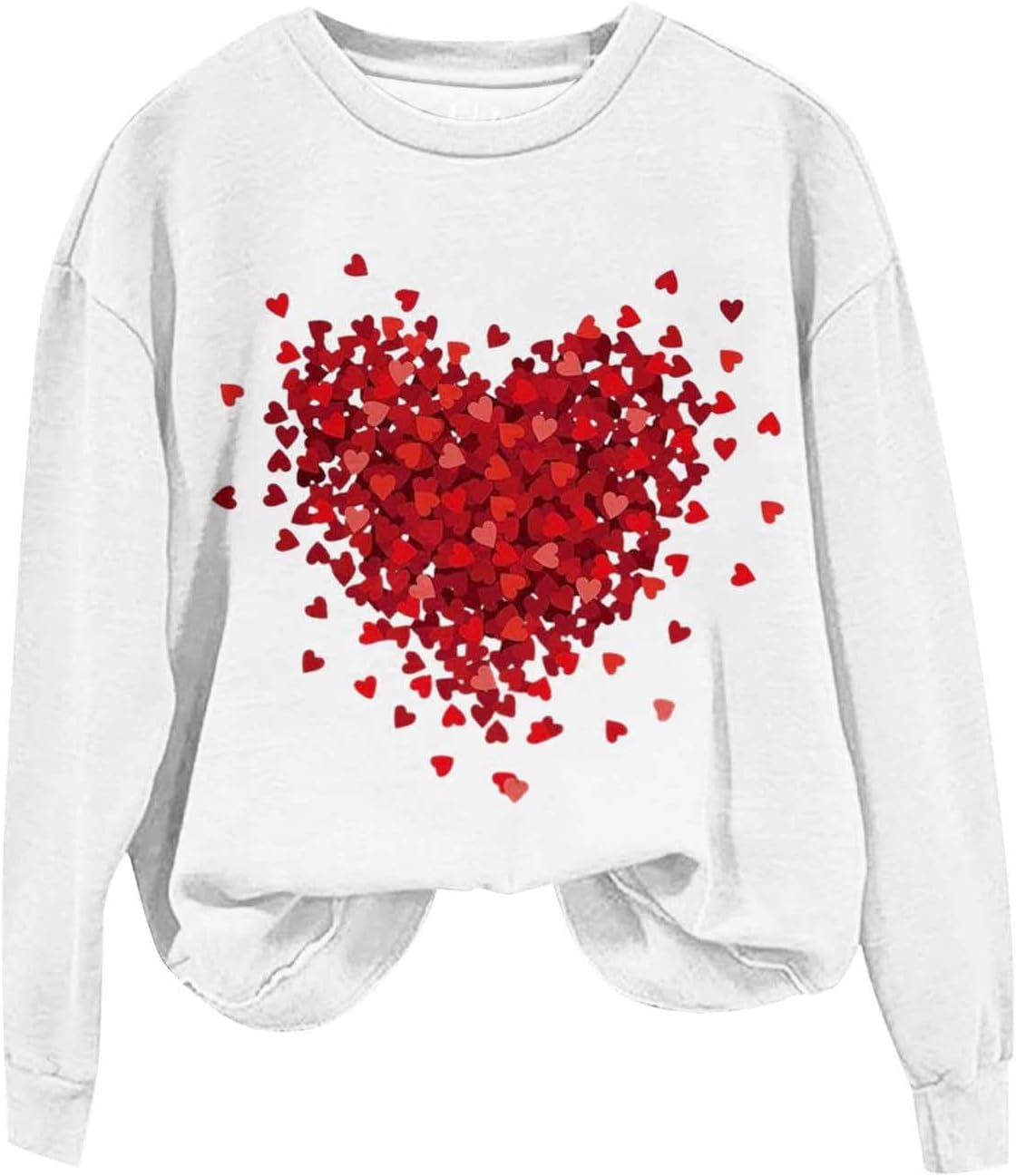 Valentines Sweatshirts for Women Causal Love Heart Printed Long Sleeve Tops Crewneck Graphic Pullovers Sweatshirts