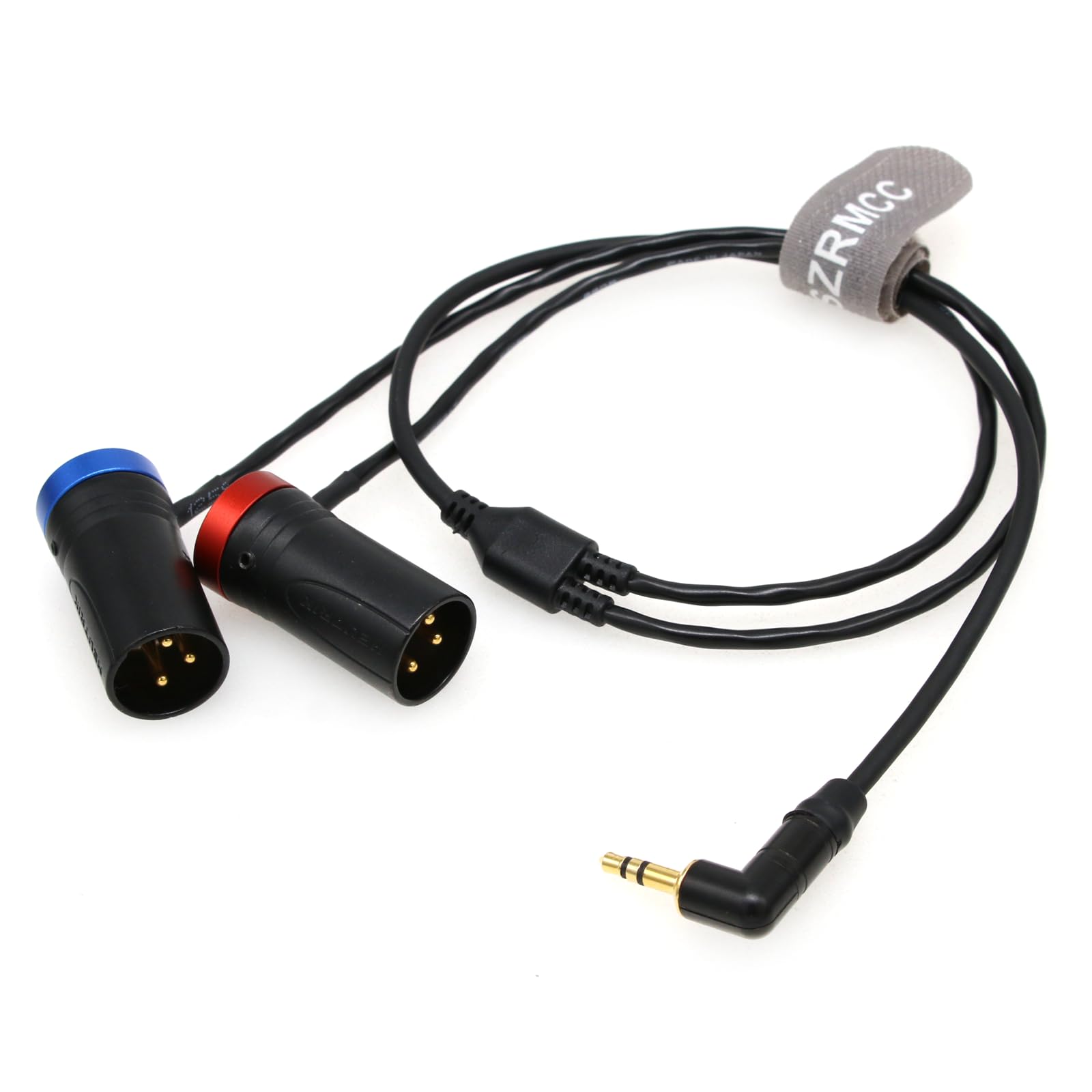 SZRMCC 3.5mm TRS rechtwinklig zu Dual XLR 3 Pin Male Low Profile XLR Audiokabel für Rode Wireless GO II zu 2-Kanal Empfänger, Soundgeräte, Zoom Video Kamera