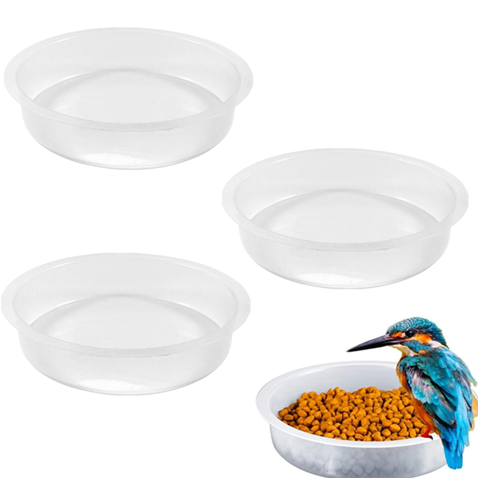 Bird Feeder Station Replacement Tray, Transparent Bird Water Bowl and Birdseed Plastic Tray for Outdoor Feeding Stations, Clear Birdbath Bowl Garden Supplies for Wild Birds Watching Gift