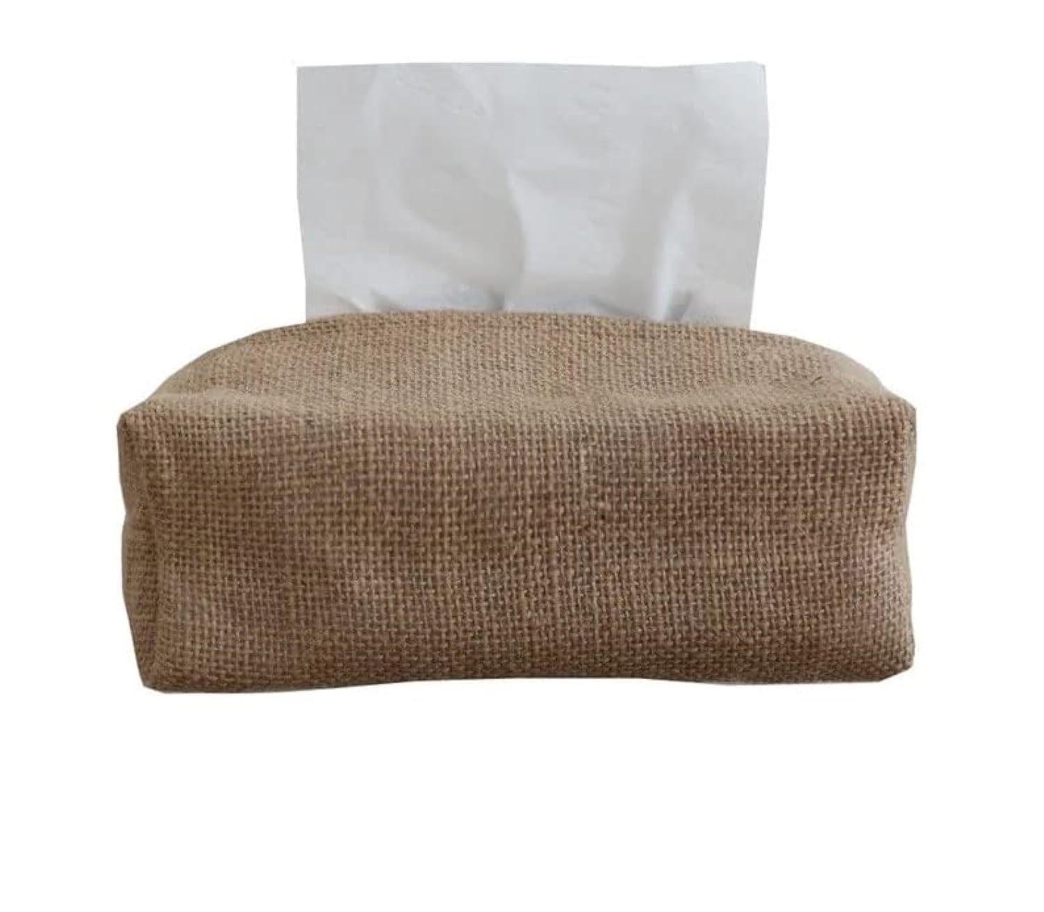 SoftTouch Cotton Tissue Box - 22 cm, Elegant and Durable Cover for Tissues - Perfect for Home, Office and Car Use (Jute Biege) Touche Déco)