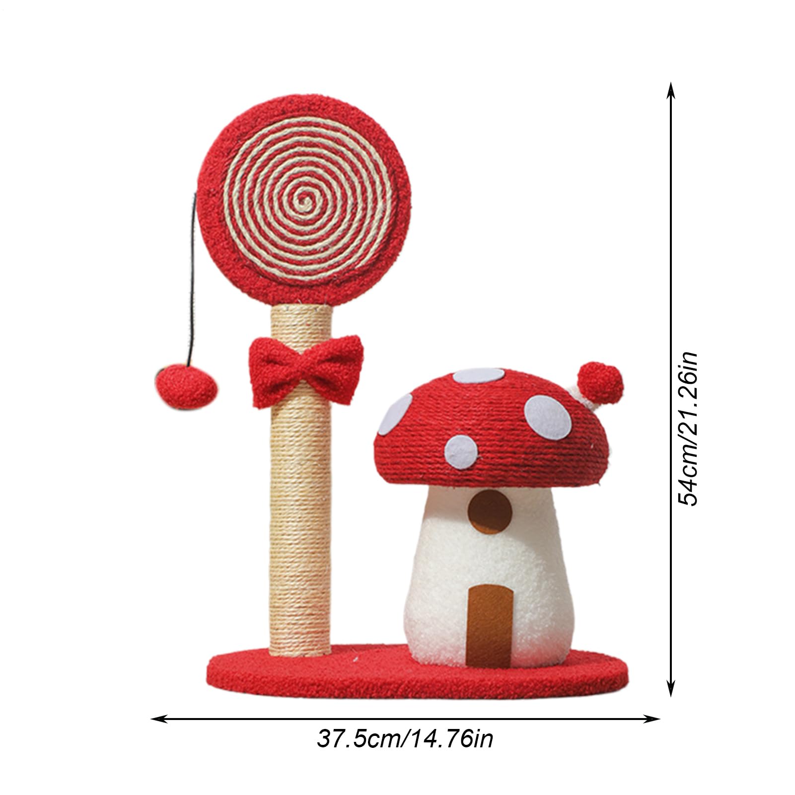Arrampicatoio per gatti Tiragraffi A Fungo Con Tavola Di Sisal | Centro Attività Torre Grattatoio Gatti per Casa Dormitorio Appartamento Piccoli Spazi e Area Giochi