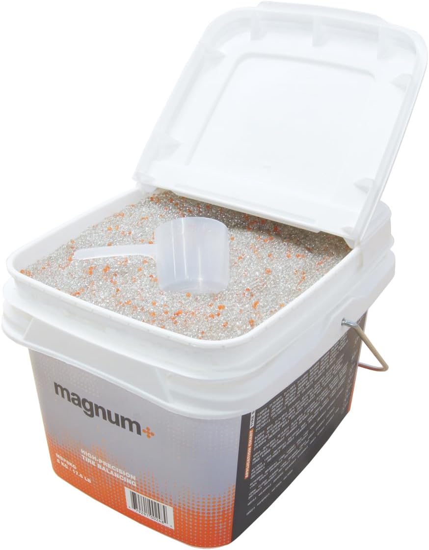magnum+ Tire Balancing Beads  17.6 lb (8 kg) Bulk Tub | Dynamic Internal Balancing for Truck, Off-Road & Heavy-Duty Tires | Reusable, Eco-Friendly Glass Beads