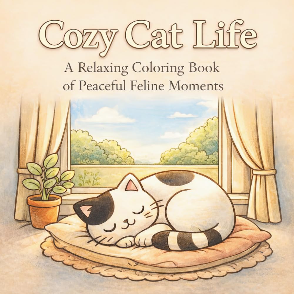 Cozy Cat Life: A Relaxing Coloring Book of Peaceful Feline Moments