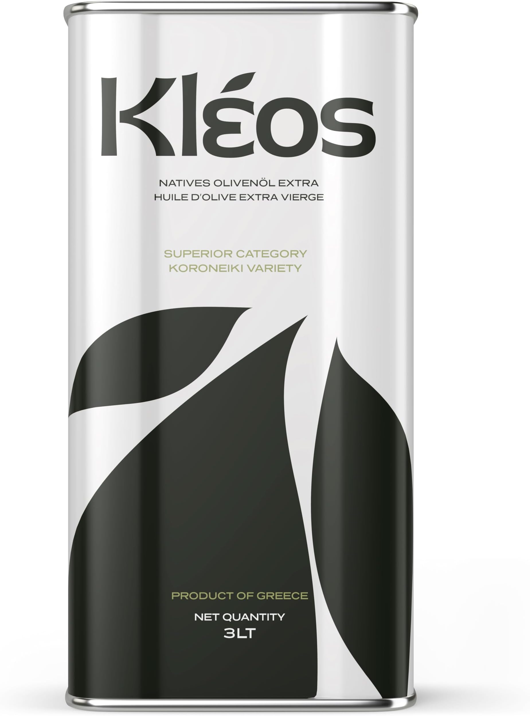 Kleos Extra Virgin Olive Oil 3 Liter - New Harvest 2025-2026 - Cold-Pressed Greek Olive Oil from Koroneiki Olives - Premium Quality