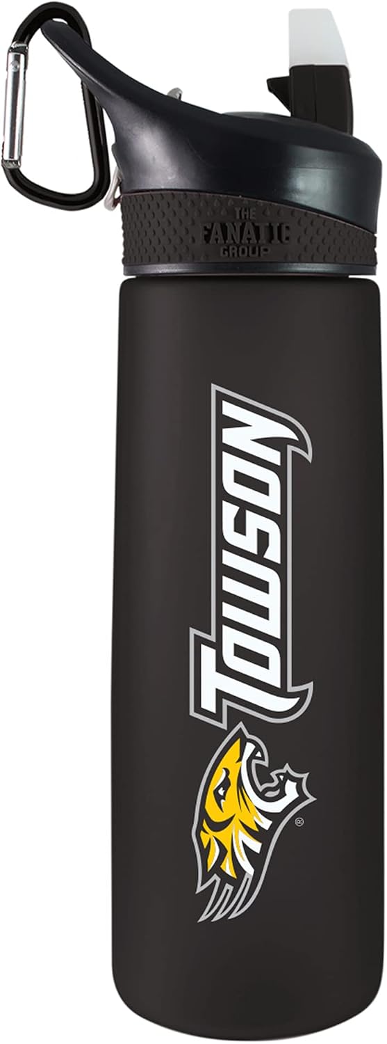 Towson University Tigers Tritan Plastic Frosted Sport Bottle, Design-1 - Black
