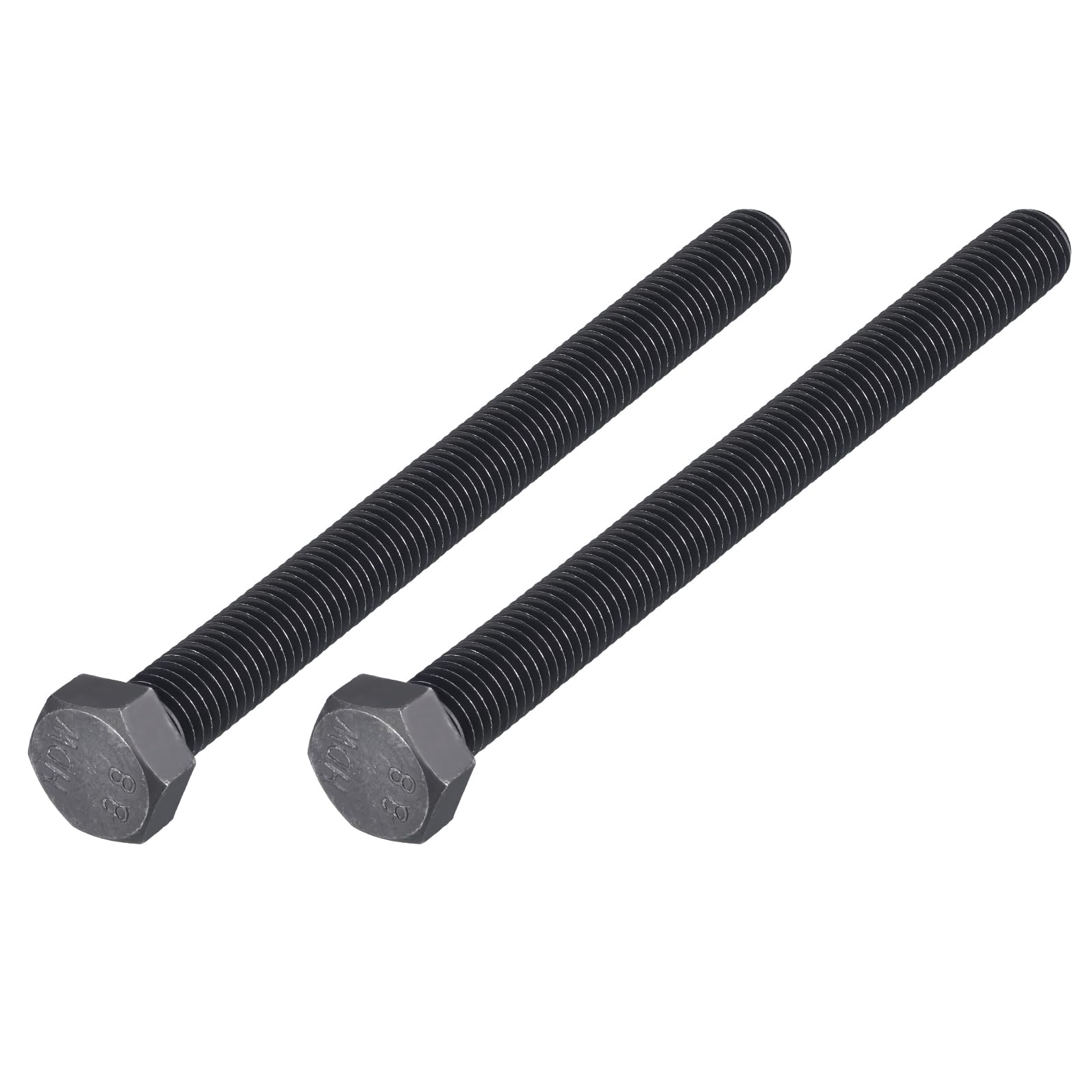 METALLIXITY Hex Bolts (M14-2x160mm) 2Pcs, 8.8 Grade Carbon Steel Fully Threaded Black Oxide