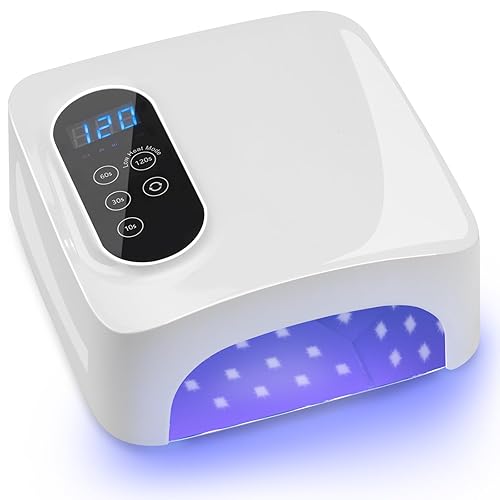 Lámpara de uñas LED UV inalámbrica, lámpara de uñas recargable de 72 W, secado rápido, secado rápido, luz de esmalte de gel profesional con 4