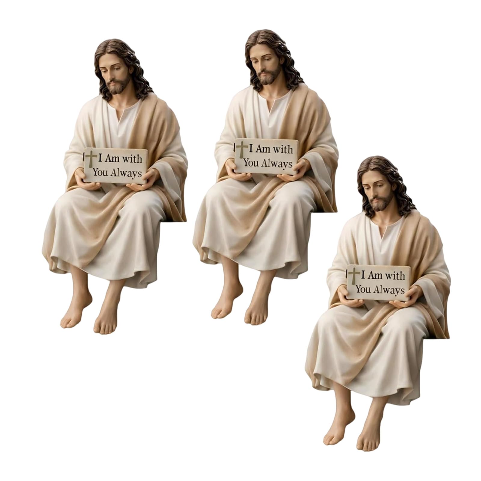 HDOYTXXM Resin Religious Sculpture with Companionship Inscription Plaques Desk Companionship Figurine for Meaningful Gift Giving Spiritual Gift