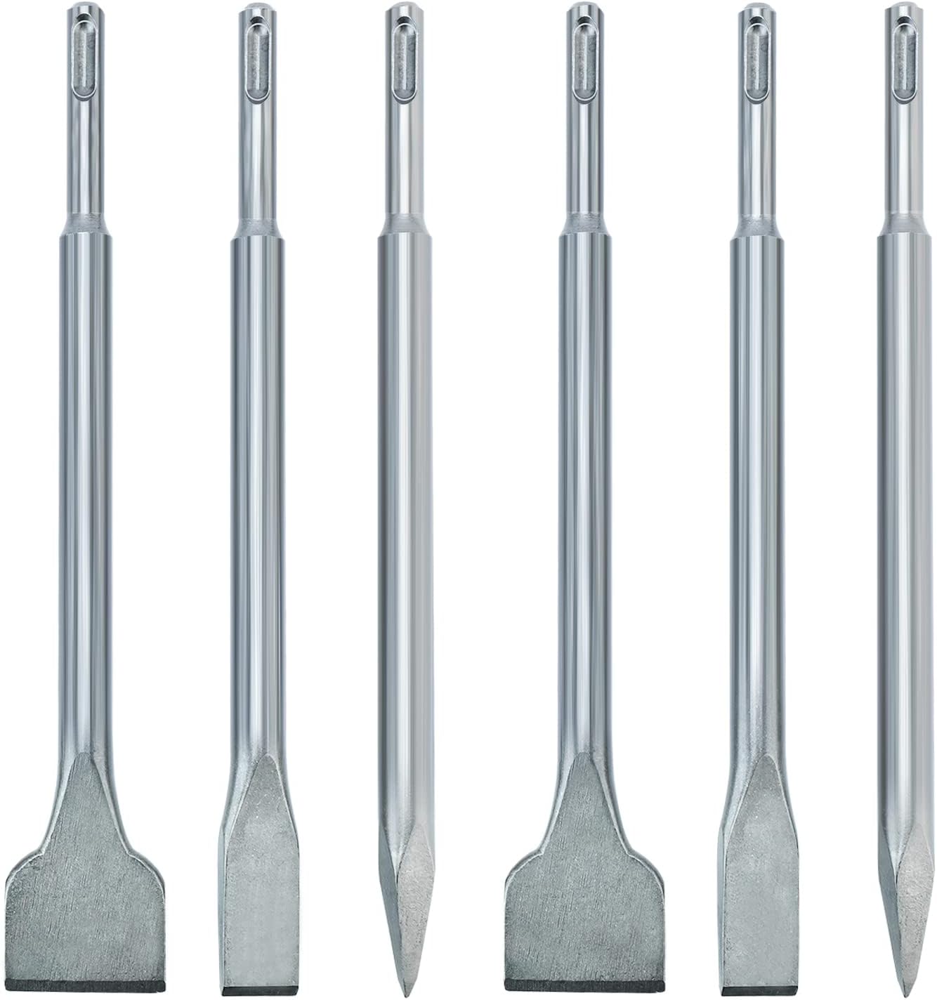 YaeTek 6pcs SDS Plus Hammer Drill Chisel Set: Point, Flat (20mm, 40mm) & Wide Chisels - SDS Plus Masonry Chisels by YaeTek