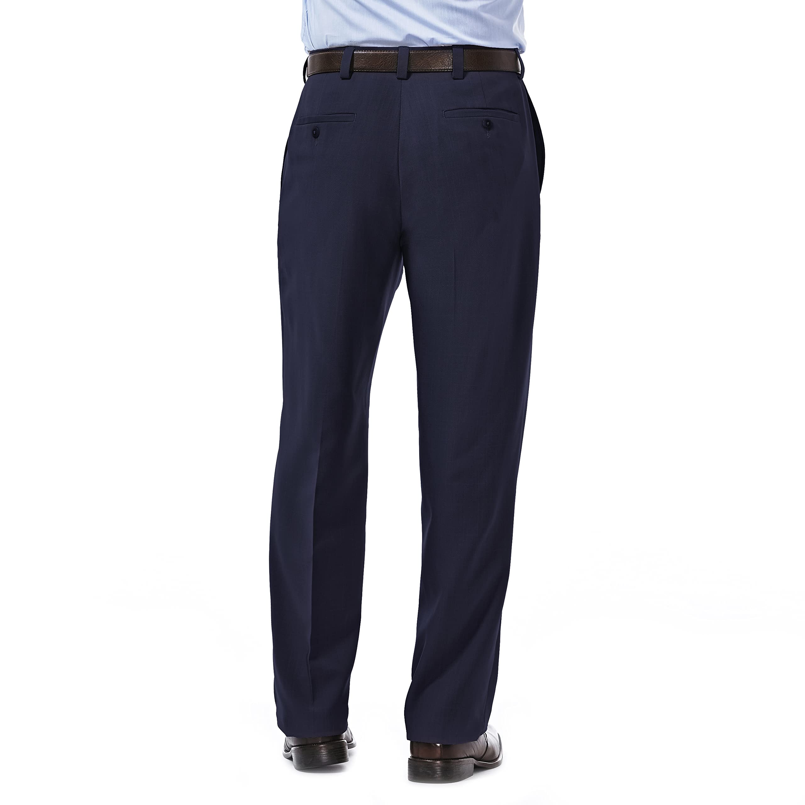 Haggar - ECLO Repreve Stria - Pantaloni da Sera Piatti sul Davanti, ECLO Stria - Pantaloni da Abito a Vita allungabile, Tinta Unita Uomo