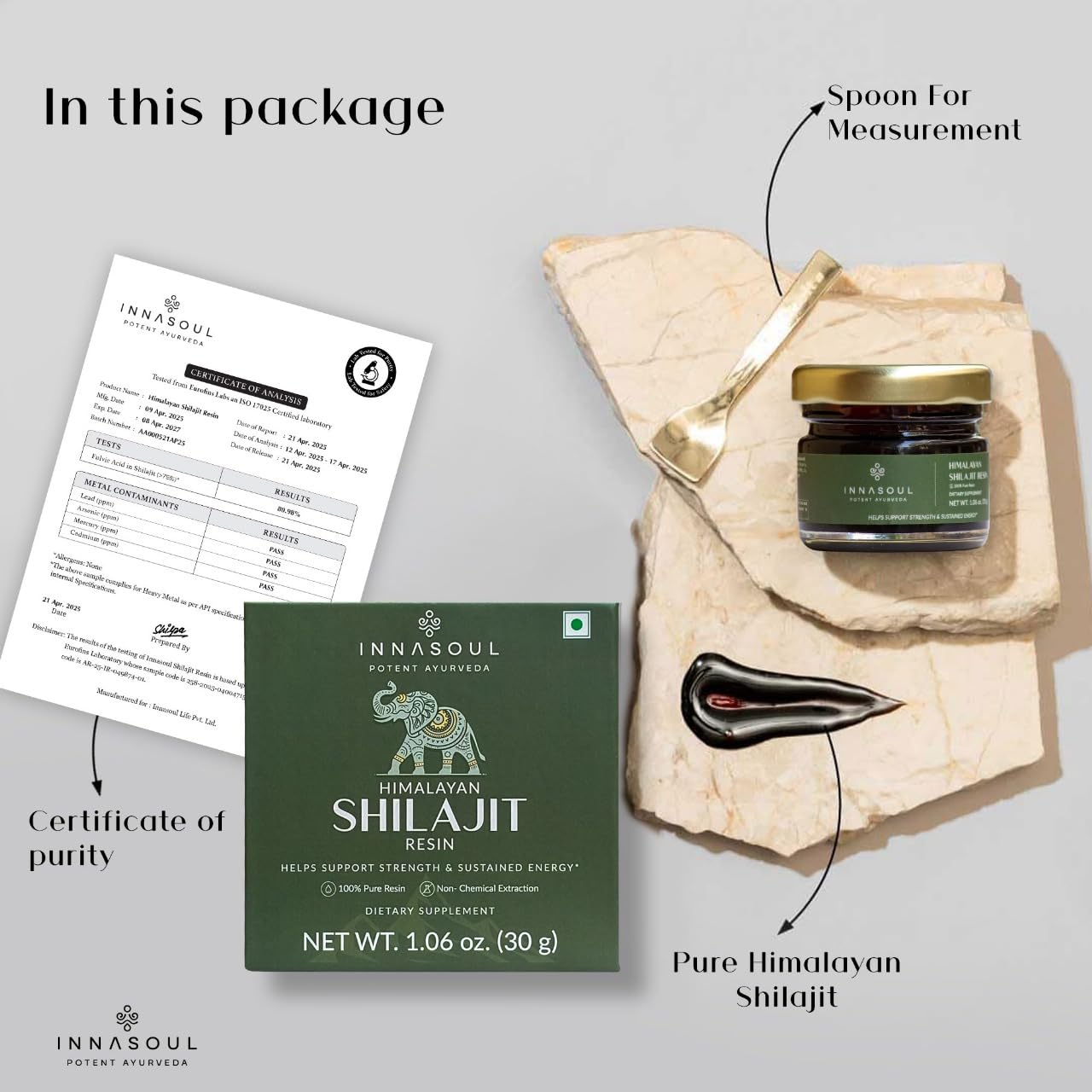 Inna Soul Shilajit Resin – 75%+ Fulvic Acid | 400mg | 75 Servings | Vitality & Strength for Men & Women | Stamina & Muscle Building | 85+ Trace Minerals | Lab-Tested for Purity — Amazon image 8