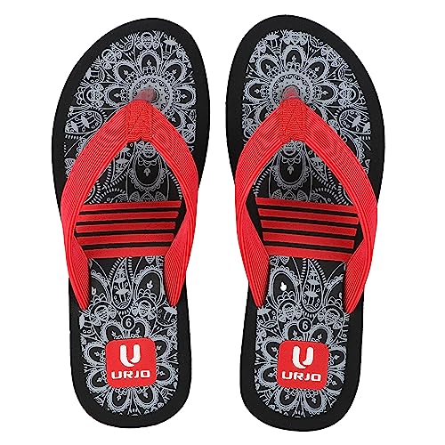 Image of URJO Women's Slippers /FlipFlops Lightweight Super Flexible Arch Support Durable Anti Skid & Stylish Dailywear Slippers /FlipFlops for Women