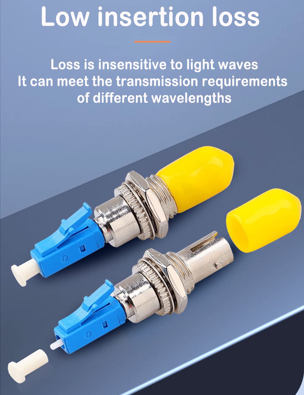 9 Pack Singlemode LC/UPC Male to ST/UPC Female Fiber Optic Adapter Connector Hybrid Optical Adapter/Coupler, Flange-Type Adapter