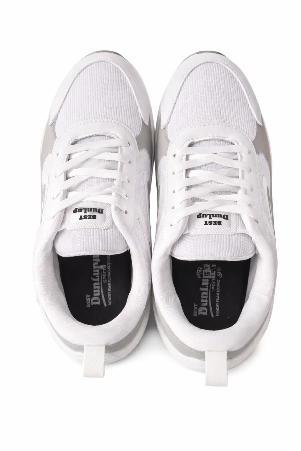 Men's High Top Sports Shoes, White and Grey, Mesh and Synthetic, Lace-Up Running Trainers with EVA Cushioning, Water Resistant, All Weather Grip-picture-33