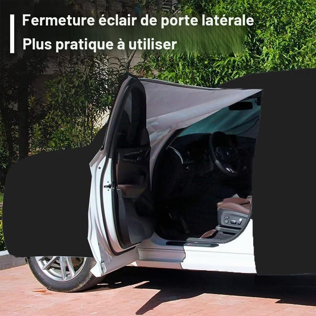 Bache Voiture Exterieur Compatible avec Renault Kangoo 1997-2026, Housse de Voiture extérieure Quatre Saisons imperméable, Anti-poussière, Anti-UV et Coupe-Vent (Black Orange)