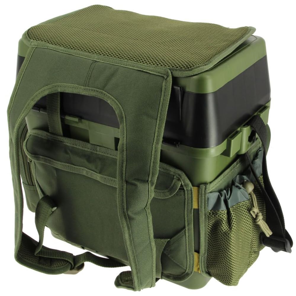 G8DS [Multi Angelkoffer-Rucksack & Sitz-Kiepe in 1 Angeltasche inklusive 4X Tackle-Angelbox für Angelzubehör im Deckel, Angeltasche mit Boxen Angel Tasche Angeltaschen Angelrucksack mit Boxen