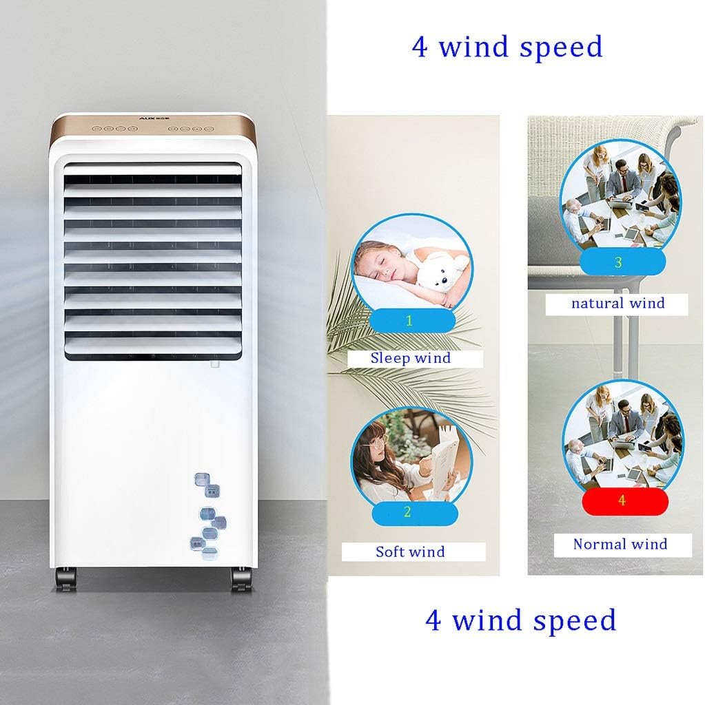 Modern Mobile Cooling Fan Refrigeration Heating Air Conditioning 104 cm High 16L Water Tank 4 in 1 Cooling Fan Portable Easy to Use White