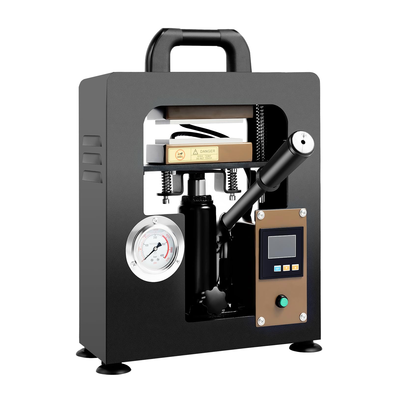 10 Ton Hydraulic Heat Press Machine with LCD Display, 900W Portable Heat Press Machine (0-400℉), Manual High Pressure Jack Heat Press (2.4" W*4.7" L), T-Shirt Printing Machine for Printing Textiles