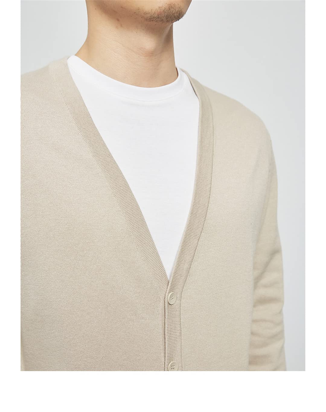 Zadaos Cárdigan Hombre Otoño Color Sólido Punto Cardigan Algodón Casual Botón Cardigan Suéter, gris, XXL