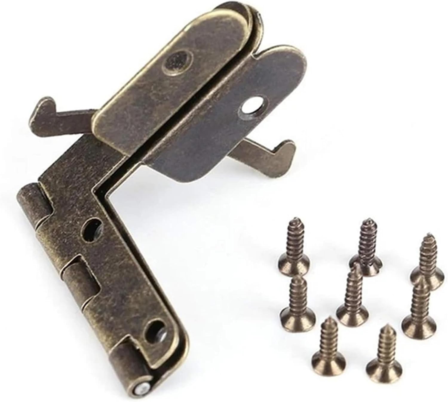 10Pcs Support Frame Jewelry Wine Case Wooden Cigar Gift Box lid 90 Degree Spring Furniture Hardware(Gold (10 Pieces))