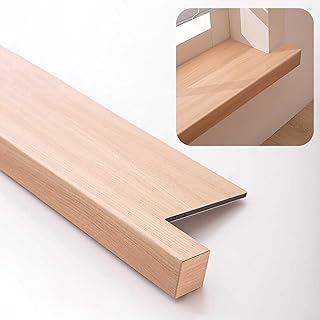 Kunovo Window Sill Ledge Guard with Nose, Woodgrain Trims Window Sill Nosing Protector Covers, Hotel Loft Dorm Waterproof Window Sill Plate Decorations(60x30cm/23.6x11.8in)