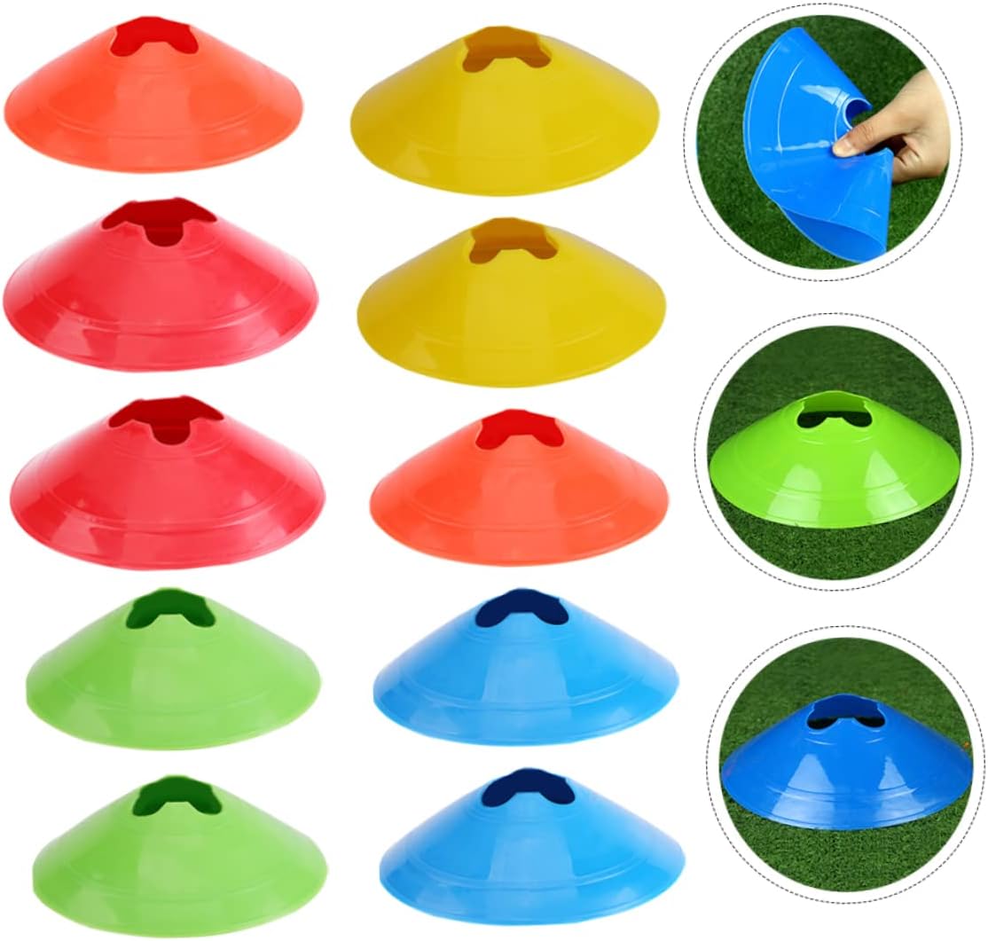 10pcs Trainer Obstacle Plastic Discs Mini Soccer Balls Soccer Boots Disc Cones Agility Cones Soccer