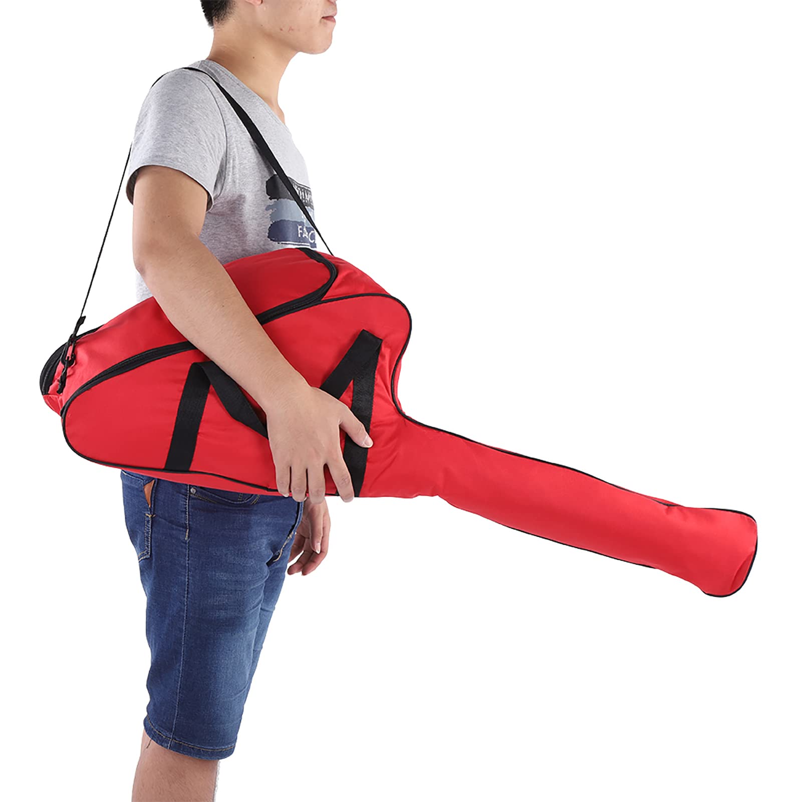 Tissting Bolsa de almacenamiento para motosierra, resistente bolsa de tela Oxford impermeable con cremallera larga y correas resistentes para herramientas de carpintería y leñadores