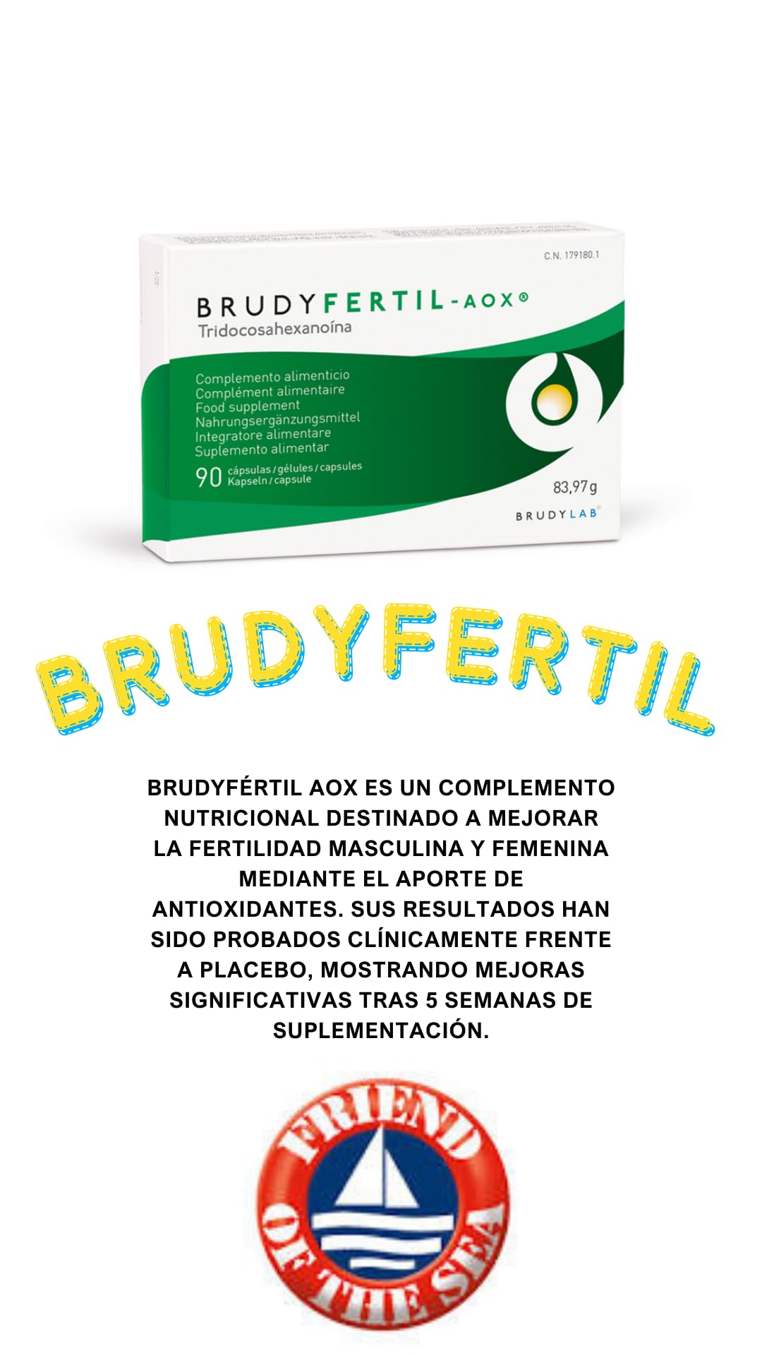 BRUDYLAB - Brudy Fertil AOX - Suplemento Nutricional - 90 Cápsulas
