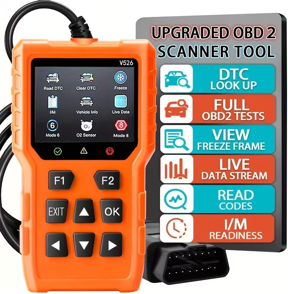 V526 OBD2 Scanner Code Reader, Check Engine Light Diagnostic Tool, Battery Voltage Tester, Compatible with Cars & Trucks Since 1996