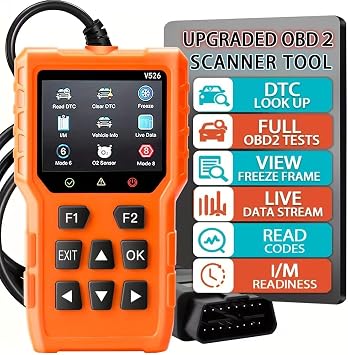 V526 OBD2 Scanner Diagnostic Tool, Check Erase Engine Light Fault Code Scanner Tool, DTC, Data Stream, I/M Readiness, Car & Truck Scan Tool for All Vehicles Since 1996