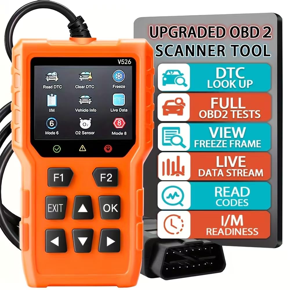 V526 OBD2 Scanner Diagnostic Tool, Check Erase Engine Light Fault Code Scanner Tool, DTC, Data Stream, I/M Readiness, Car & Truck Scan Tool for All Vehicles Since 1996