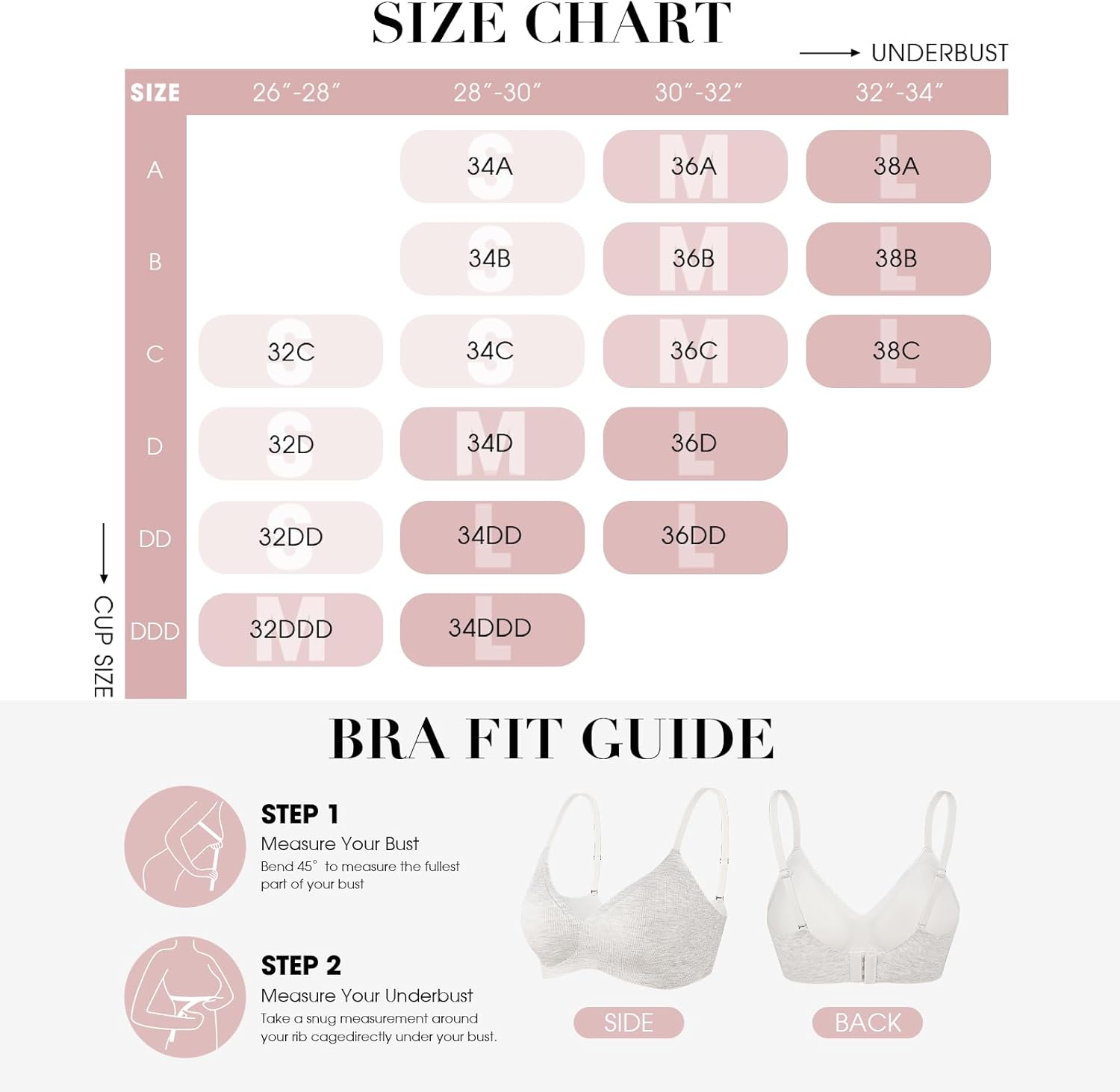 Push Up Bra for Women Seamless Wireless Comfort Support, Full Coverage Everyday T-Shirt Bra Plus Size Minimizer - Image 7