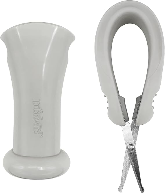 Dr. Brown's Healthy Baby Essentials Kit Pacidose Medicine Dispenser Nail Scissors with Case, Nasal Aspirator, Cradle Cap Brush, Plus Comb, Cold Compression